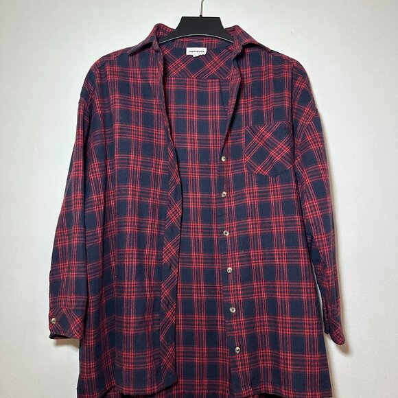 Superdown Red & Navy Plaid Flannel Shirt – Size XS - Picture 5 of 11